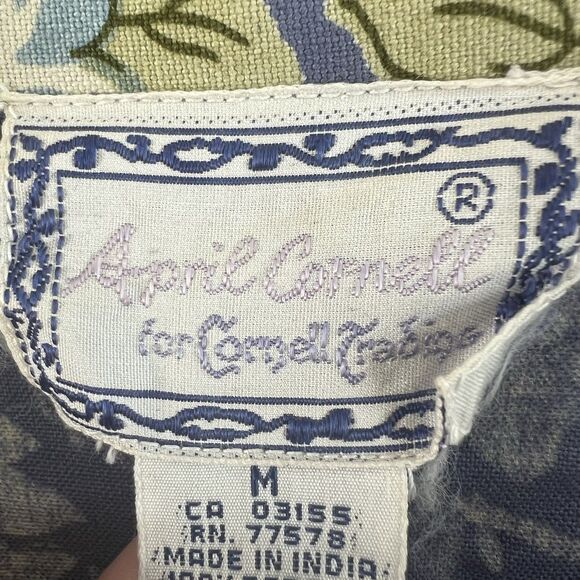 Vintage April Cornell Jacket Womens Sz M lavender floral Full Art to Wear Tunic - Picture 4 of 6